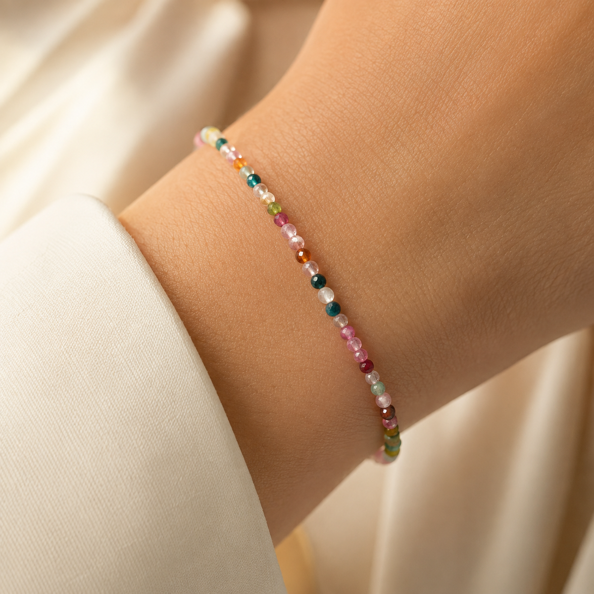 Rainbow Tourmaline Gemstone Bracelet