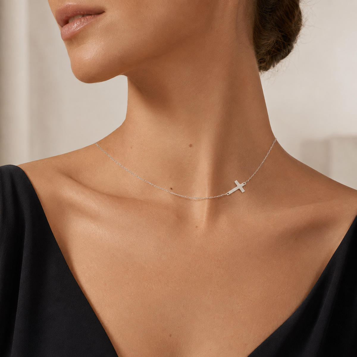 Mini Cross Pendant Choker