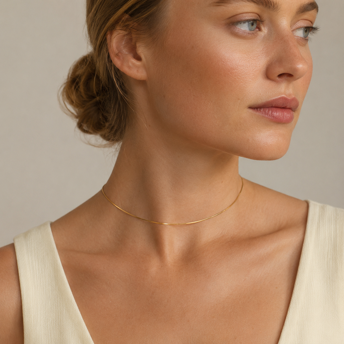 Simple Flat Snake Chain Necklace