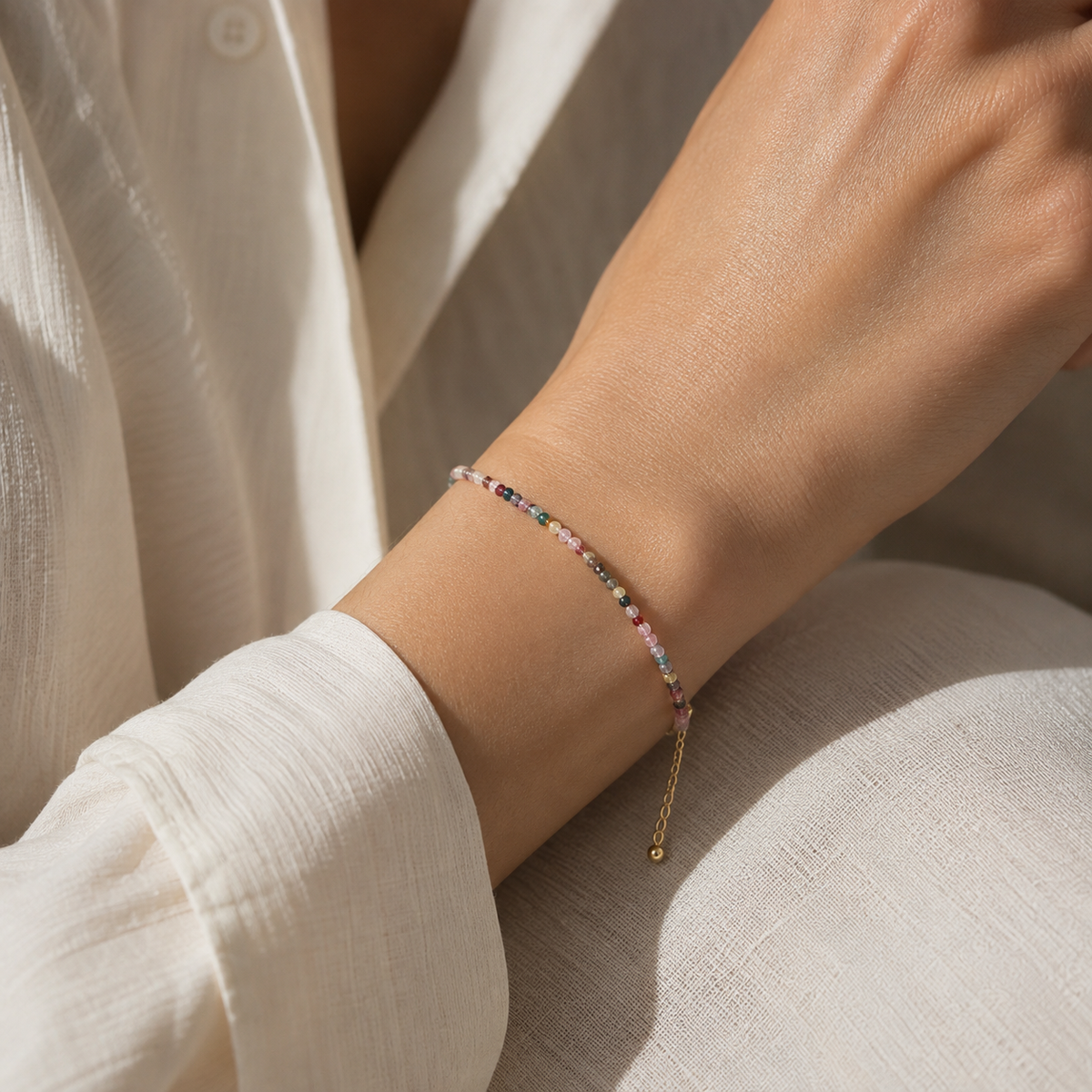 Rainbow Tourmaline Gemstone Bracelet