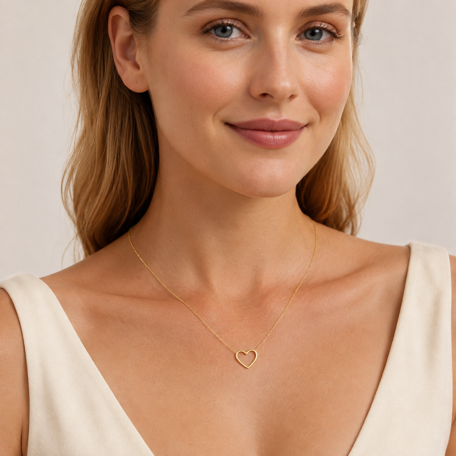 Dainty Open Heart Necklace