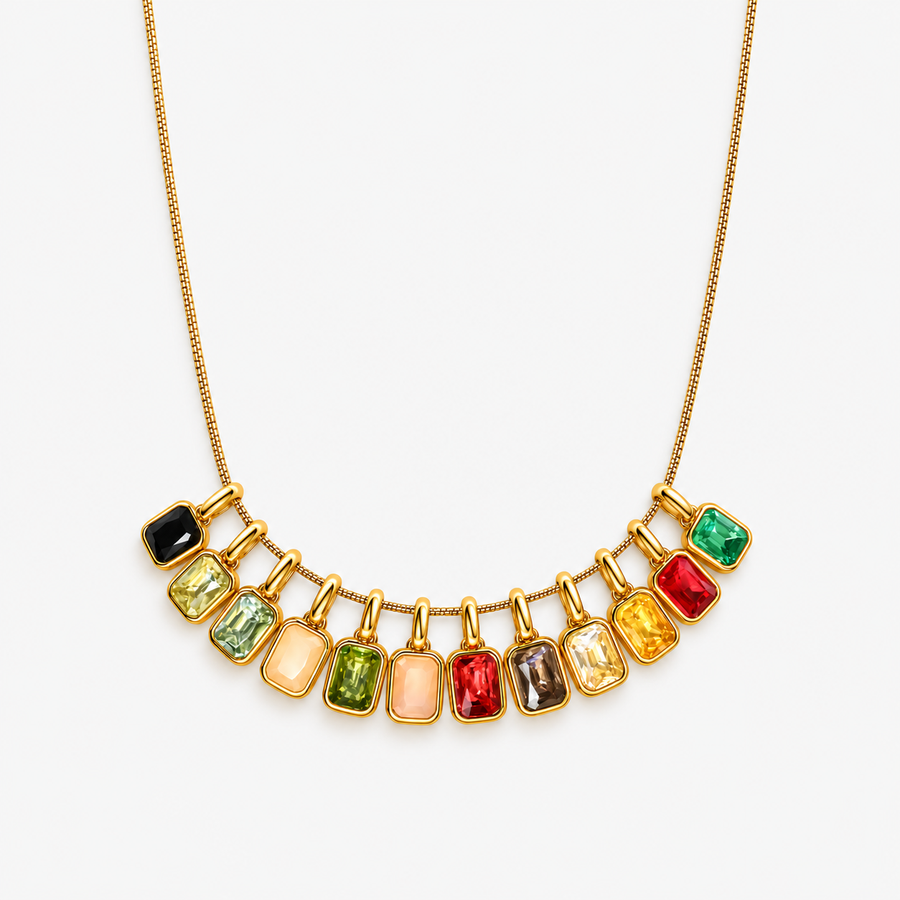 Colorful Birthstone CZ Pendant Charm