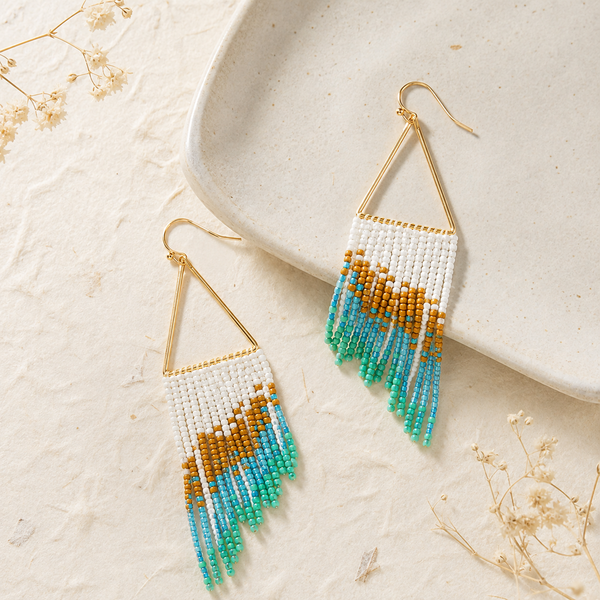 Bohemian Seed Bead Tassel Earrings