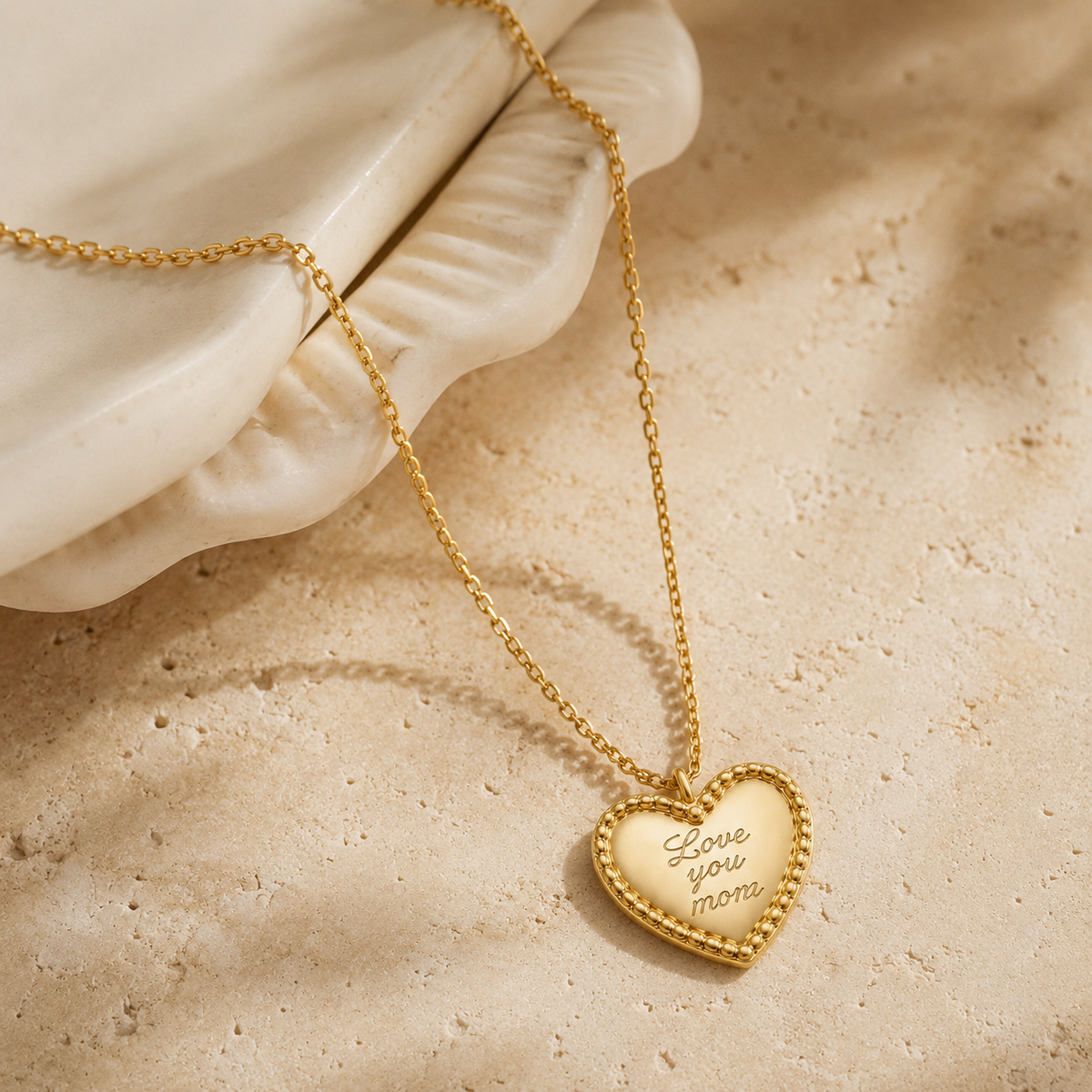 Love Mom Heart Necklace