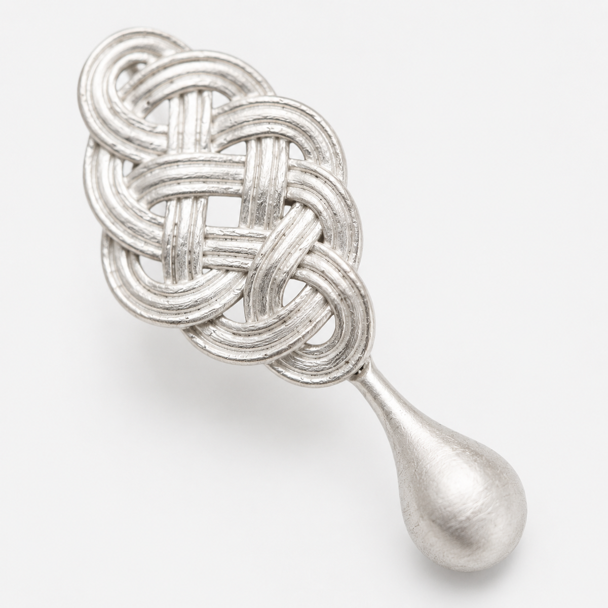 Woven Silver Teardrop Earrings