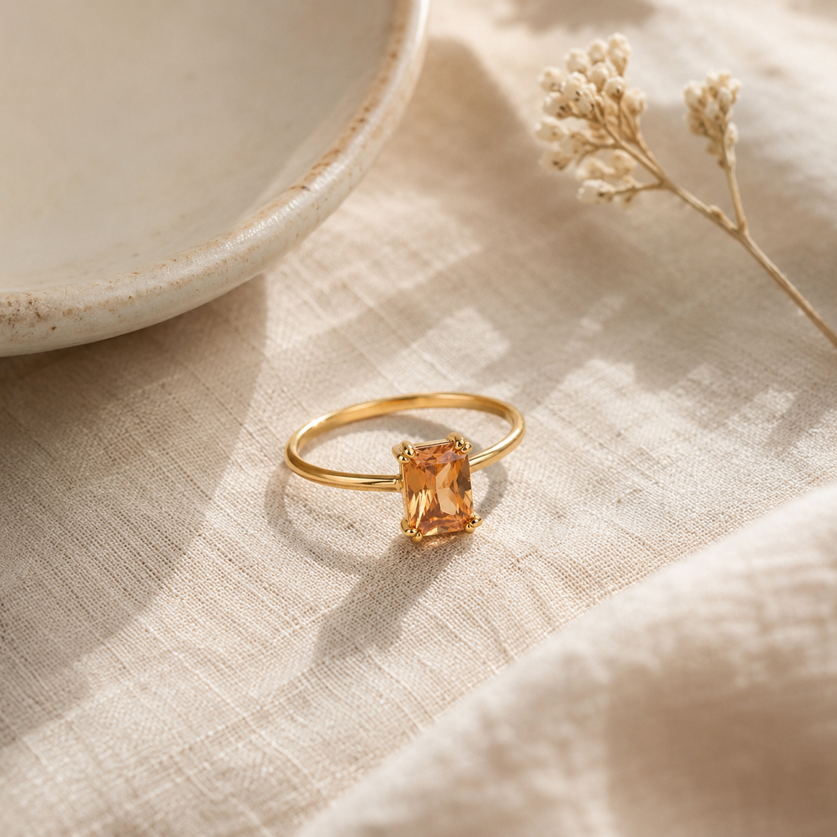 Rectangular Gemstone Ring