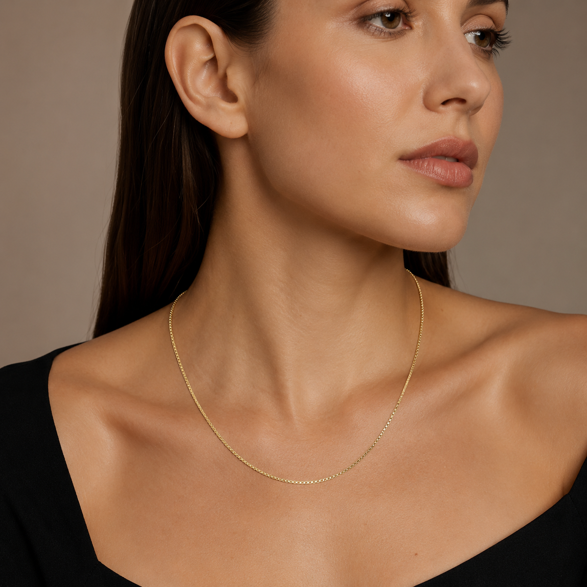 Thin Box Chain Necklace