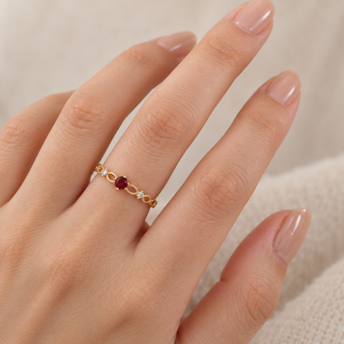 Dainty 12 Birthstone CZ Ring