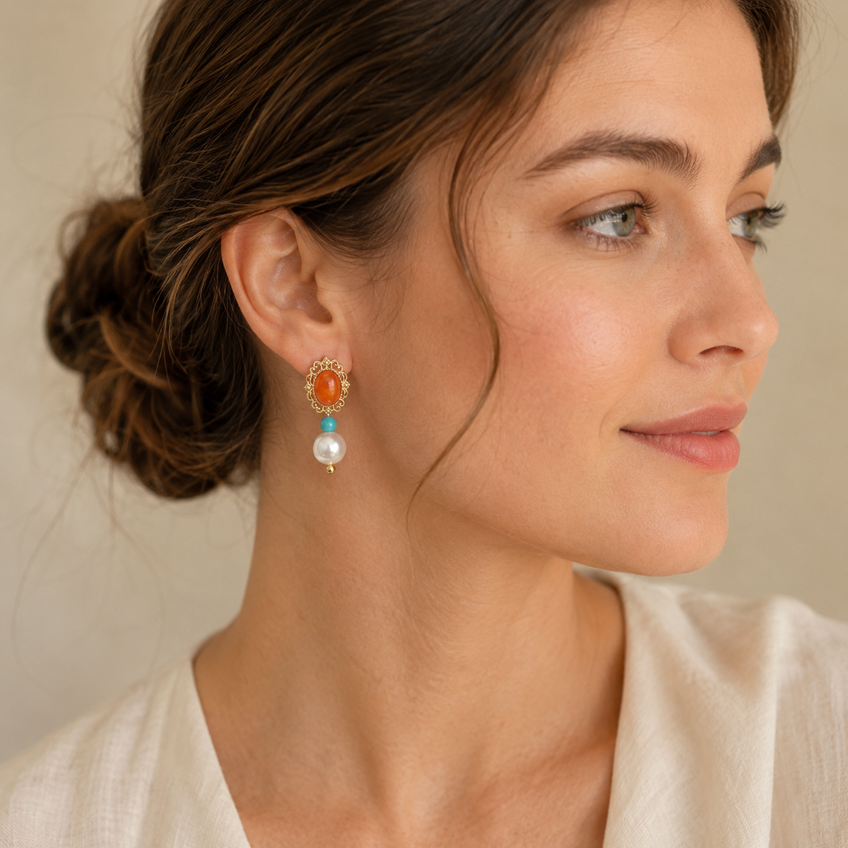 Vintage Pearl Stud Earrings
