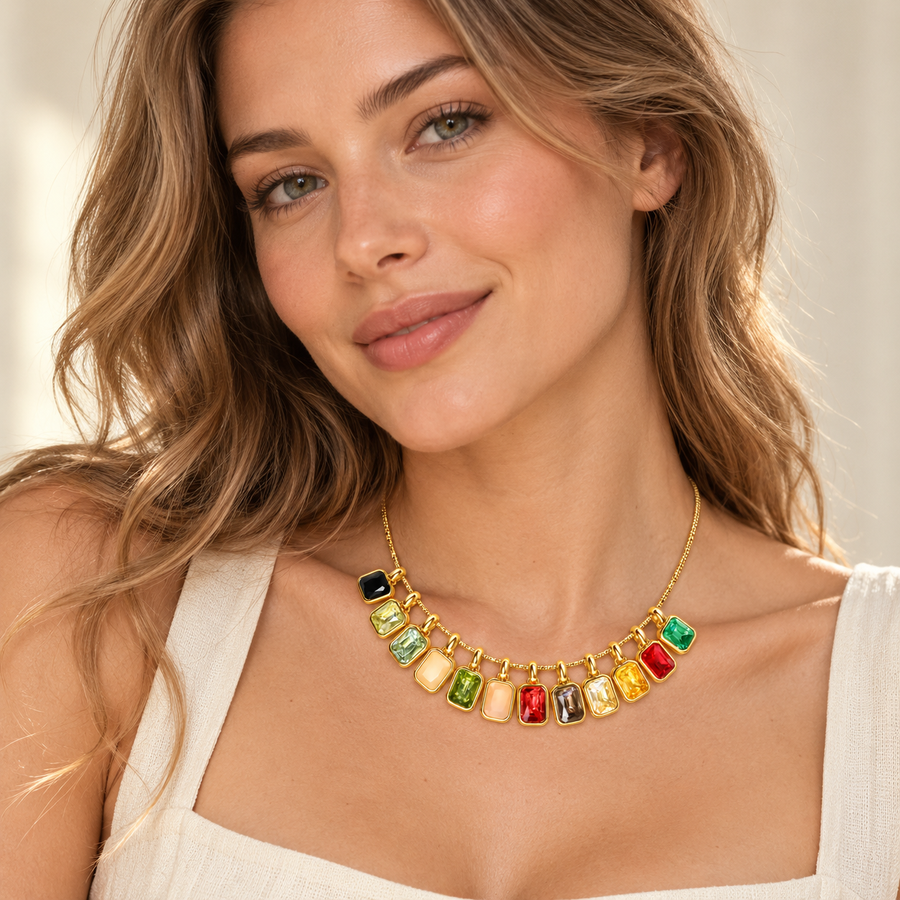 Colorful Birthstone CZ Pendant Charm