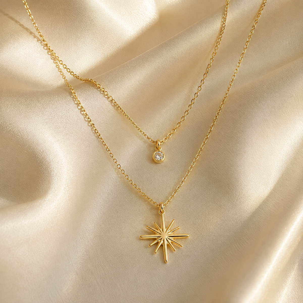 Layered Star CZ Necklace