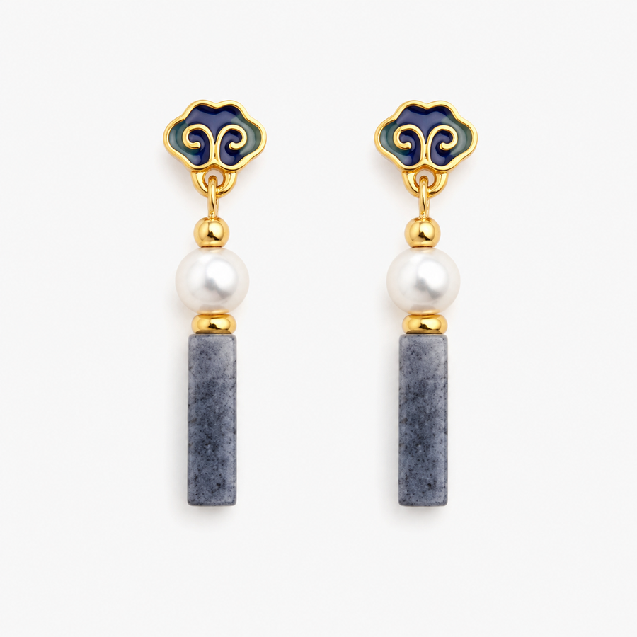 Cloud Freshwater Pearl Drop Earrings
