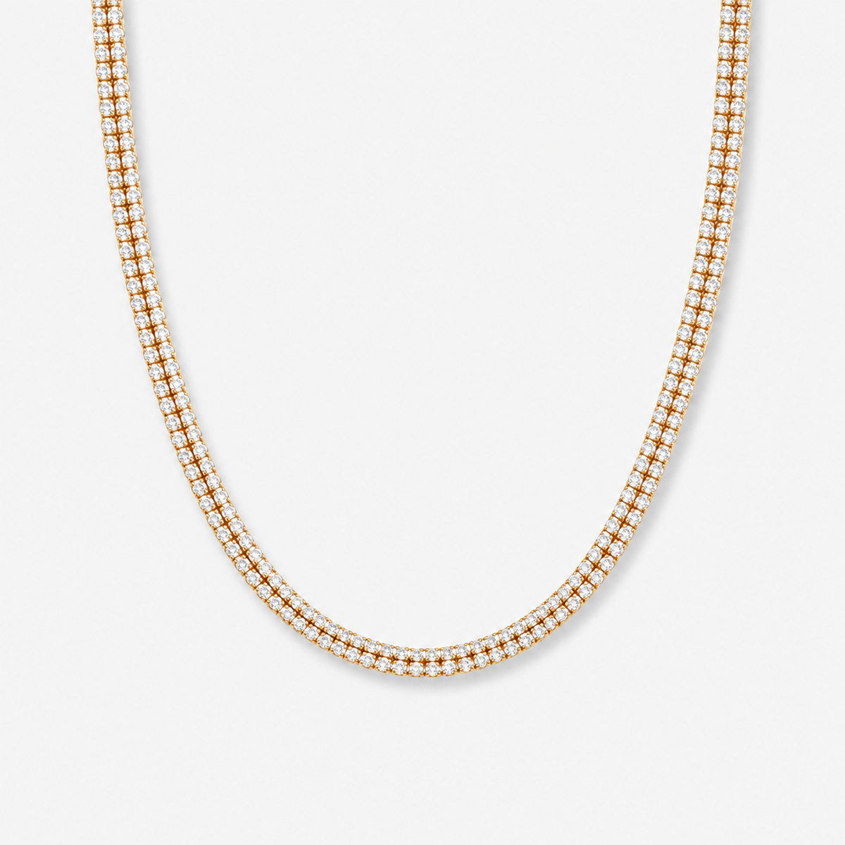 Sparkling Double-Layer Tennis Necklace