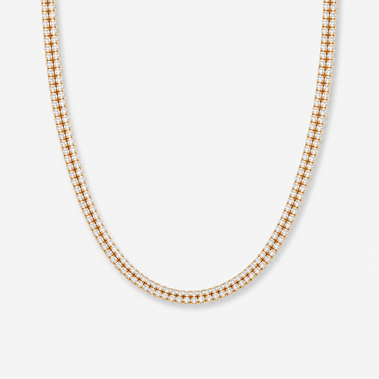 Sparkling Double-Layer Tennis Necklace