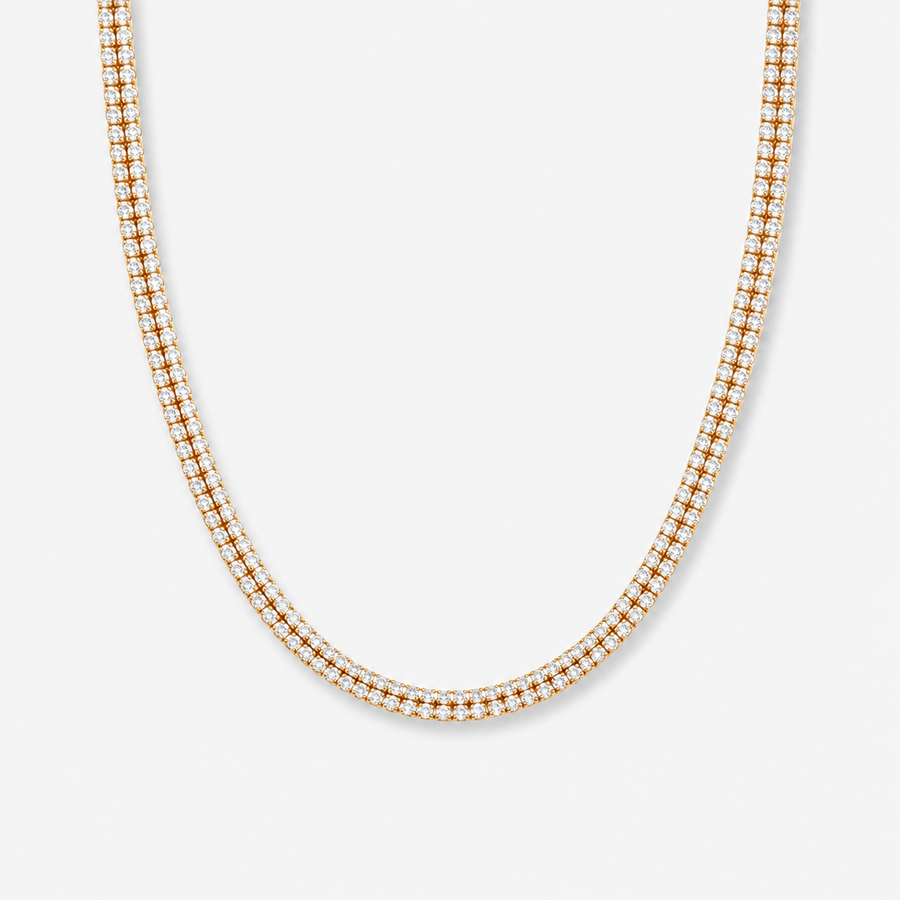 Sparkling Double-Layer Tennis Necklace