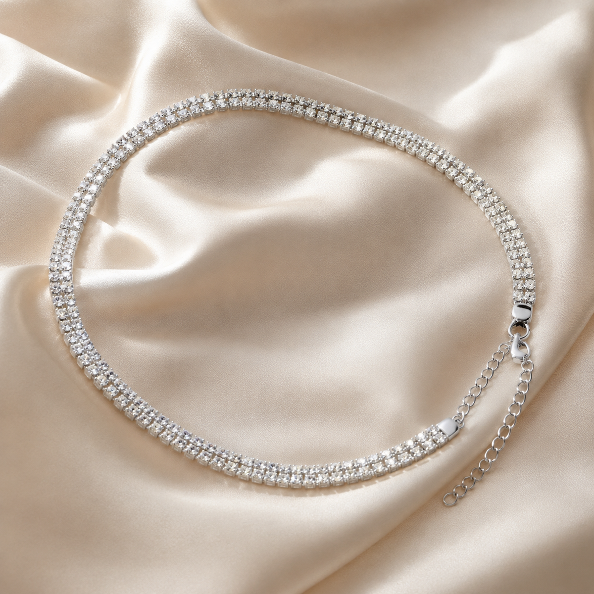 Sparkling Double-Layer Tennis Necklace
