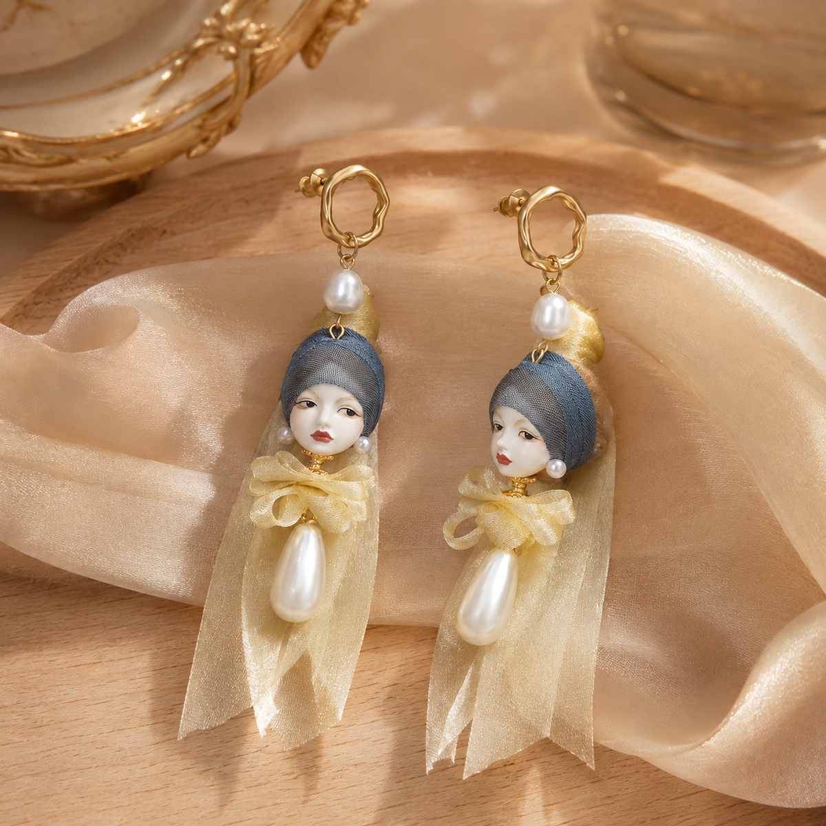Girl with a Pearl Earring Art Studs
