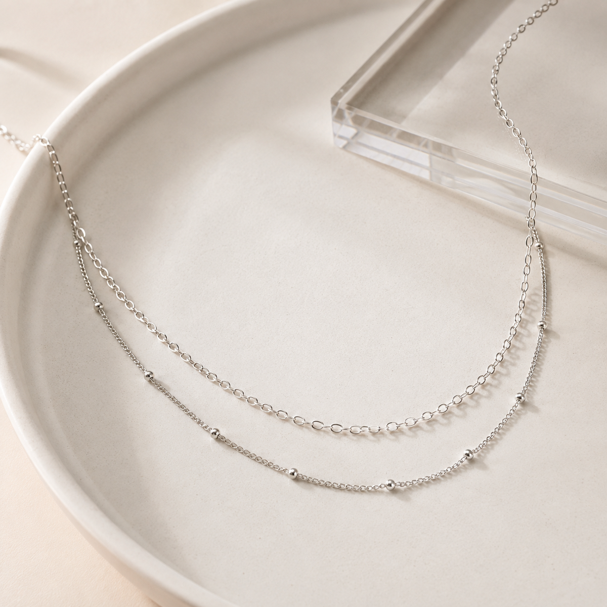 Simple Layered Beaded Necklace