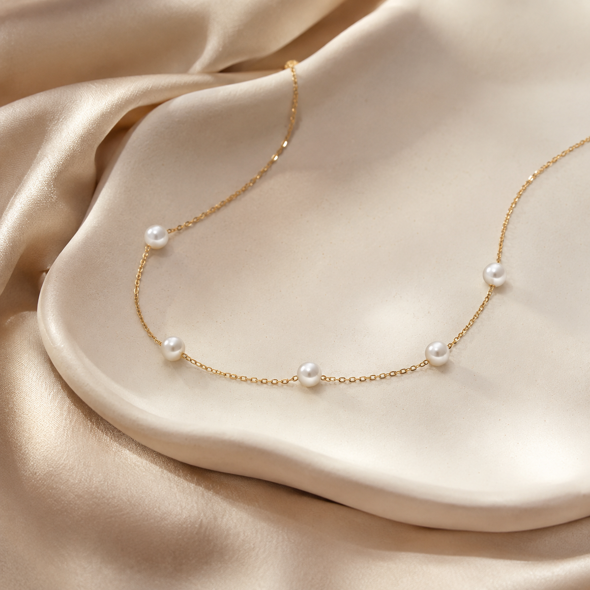 Simple Pearl Choker Necklace