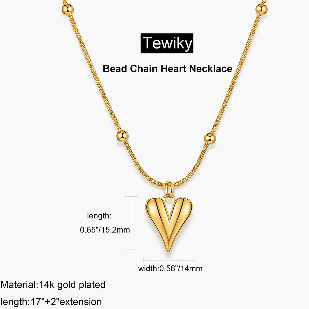 Beaded Heart Pendant Necklace