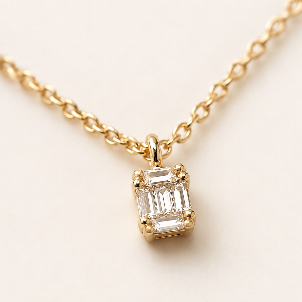 Emerald Cut CZ Pendant Necklace