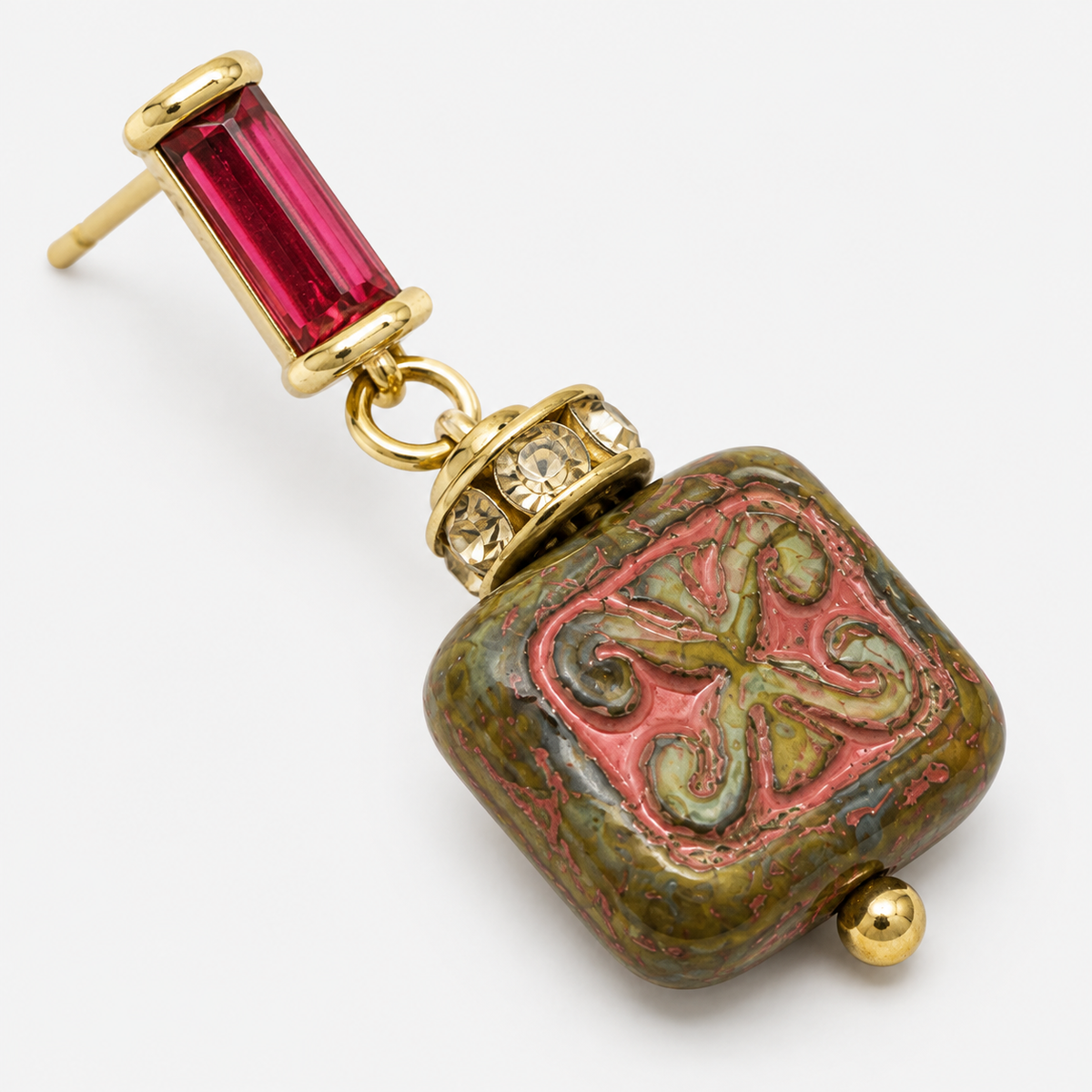 Hand-Painted Czech Glass Earrings