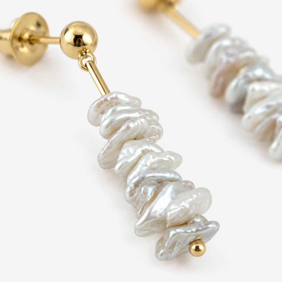 Tiny Baroque Pearl Stud Earrings