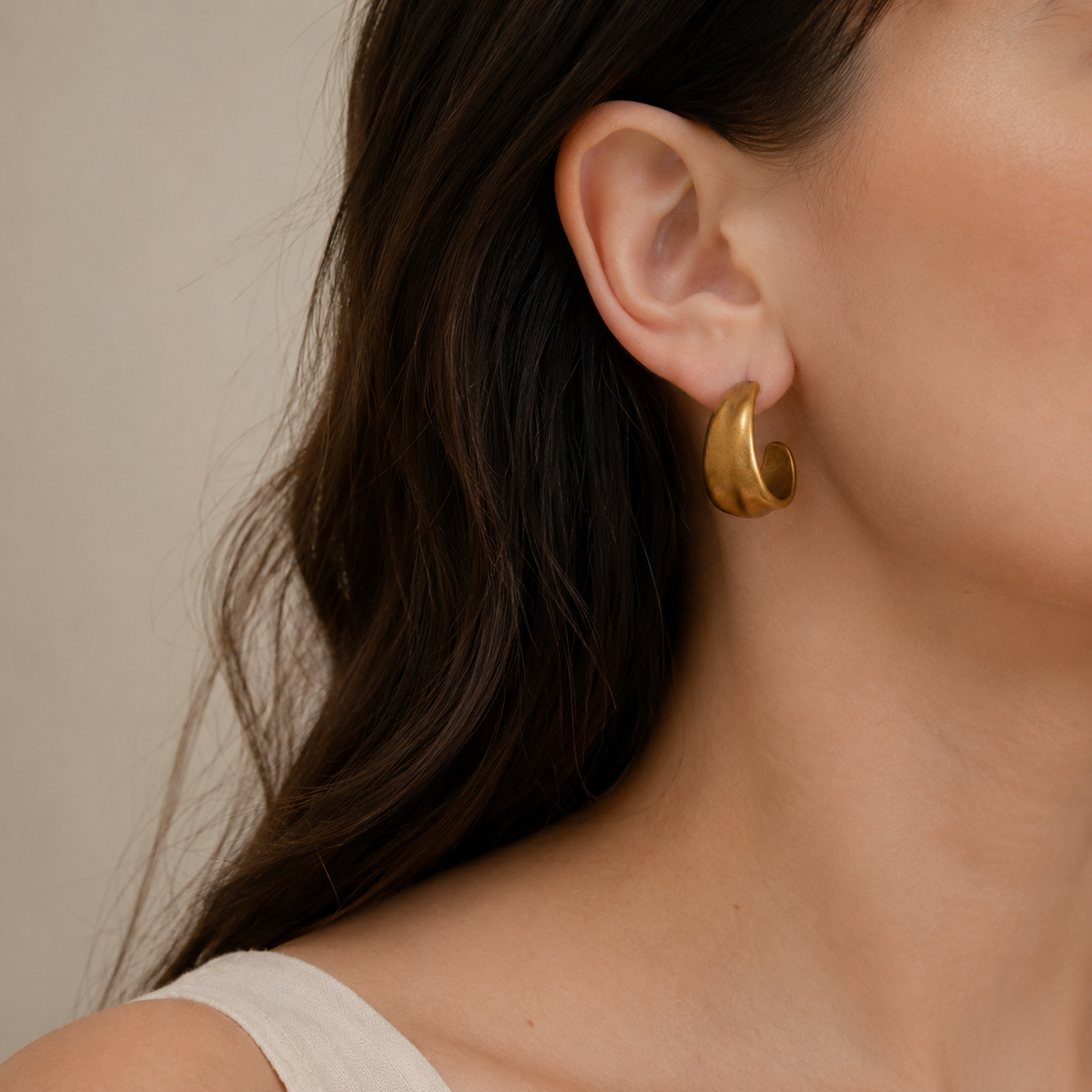 Vintage C-Shape Silver Earrings