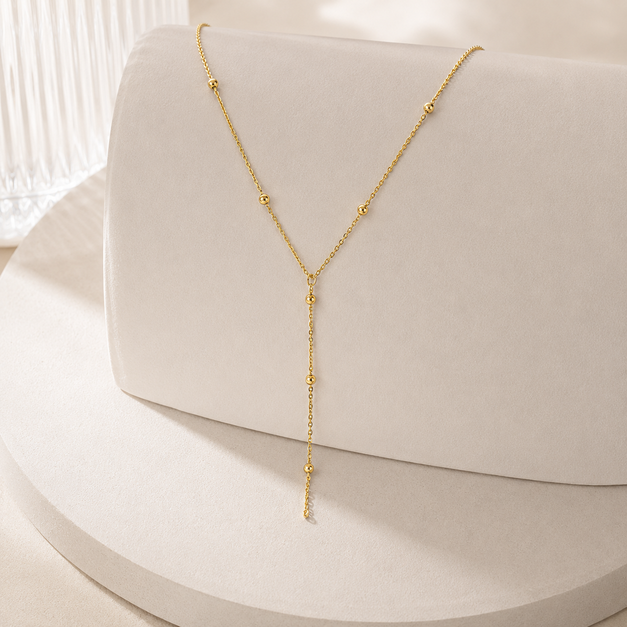 Beaded Y Necklace
