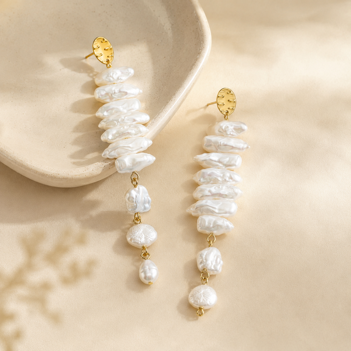 Baroque Pearl Tassel Earrings