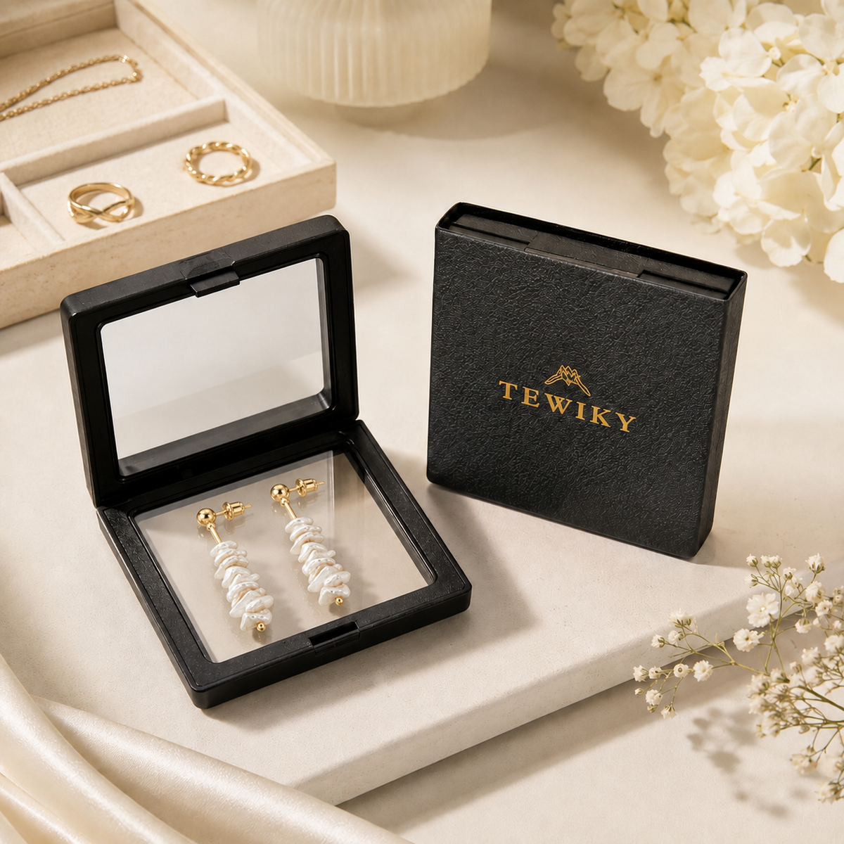 Tiny Baroque Pearl Stud Earrings