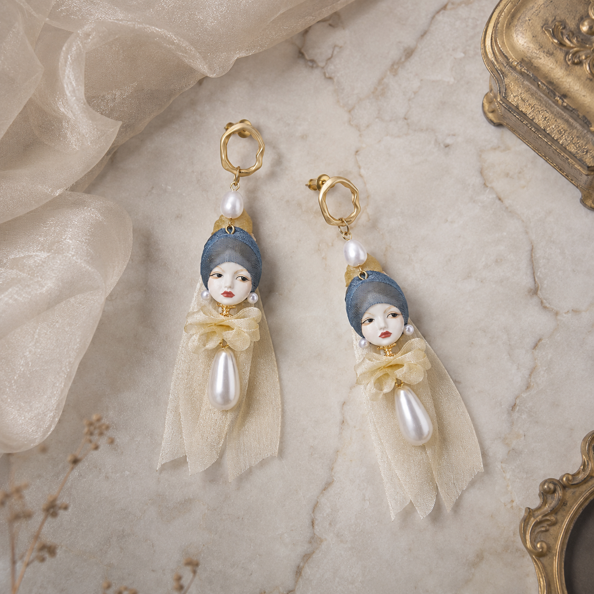 Girl with a Pearl Earring Art Studs
