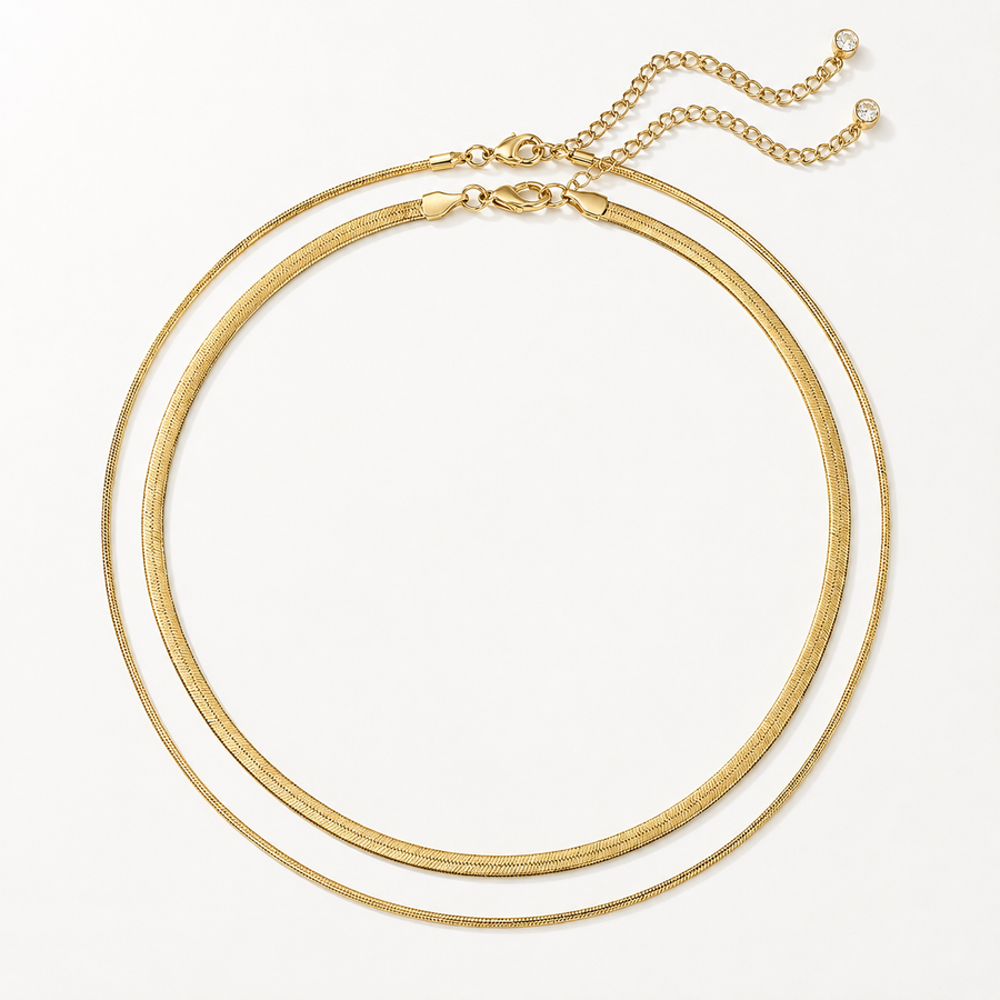 Layered Flat Snake Necklace