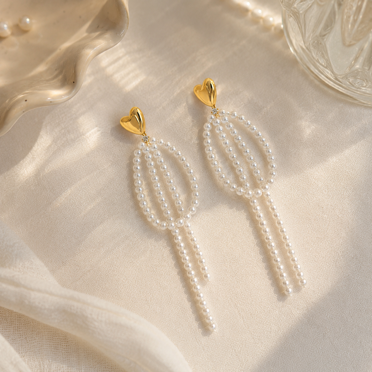Long Pearl Tassel Earrings
