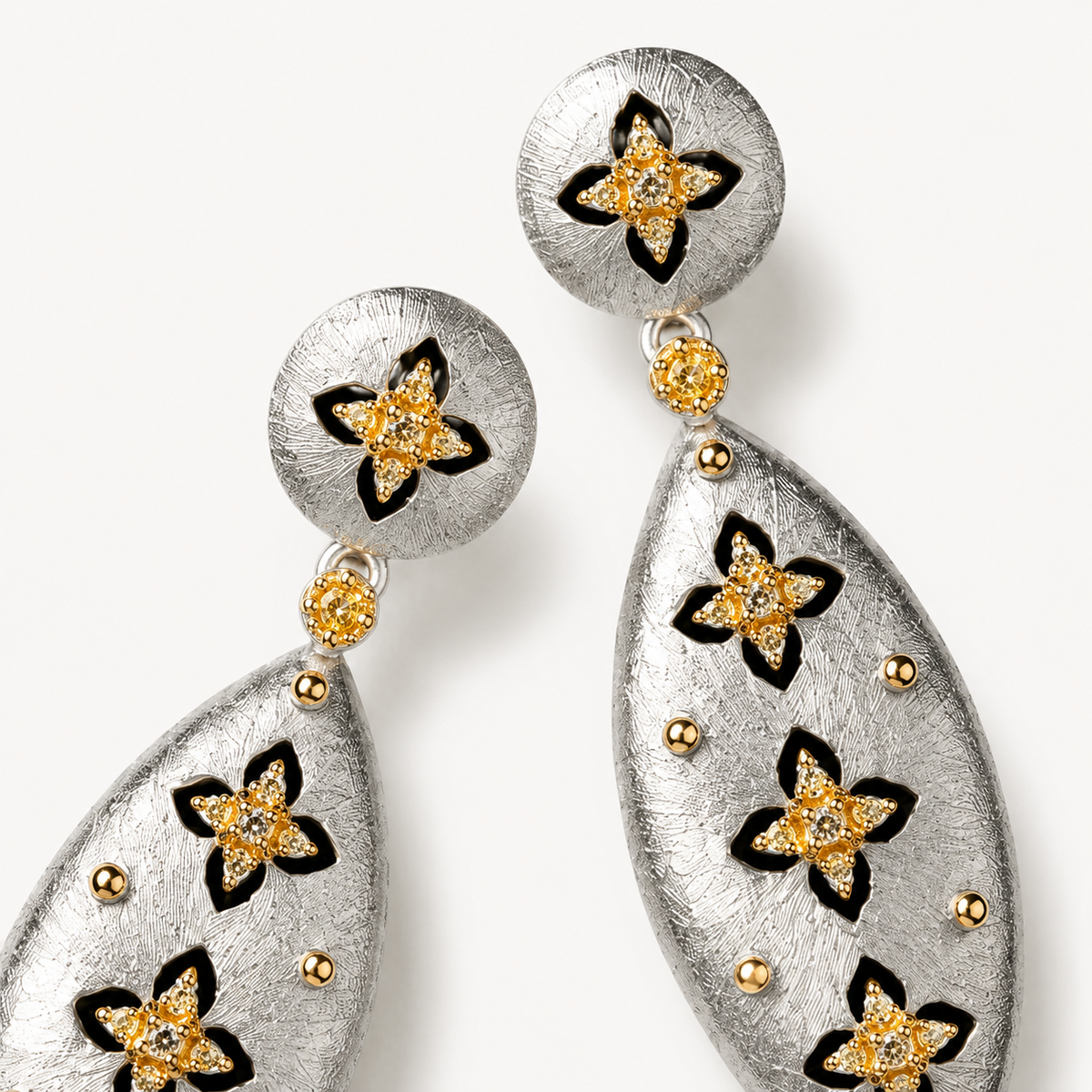 Clover Rhinestone Stud Earrings