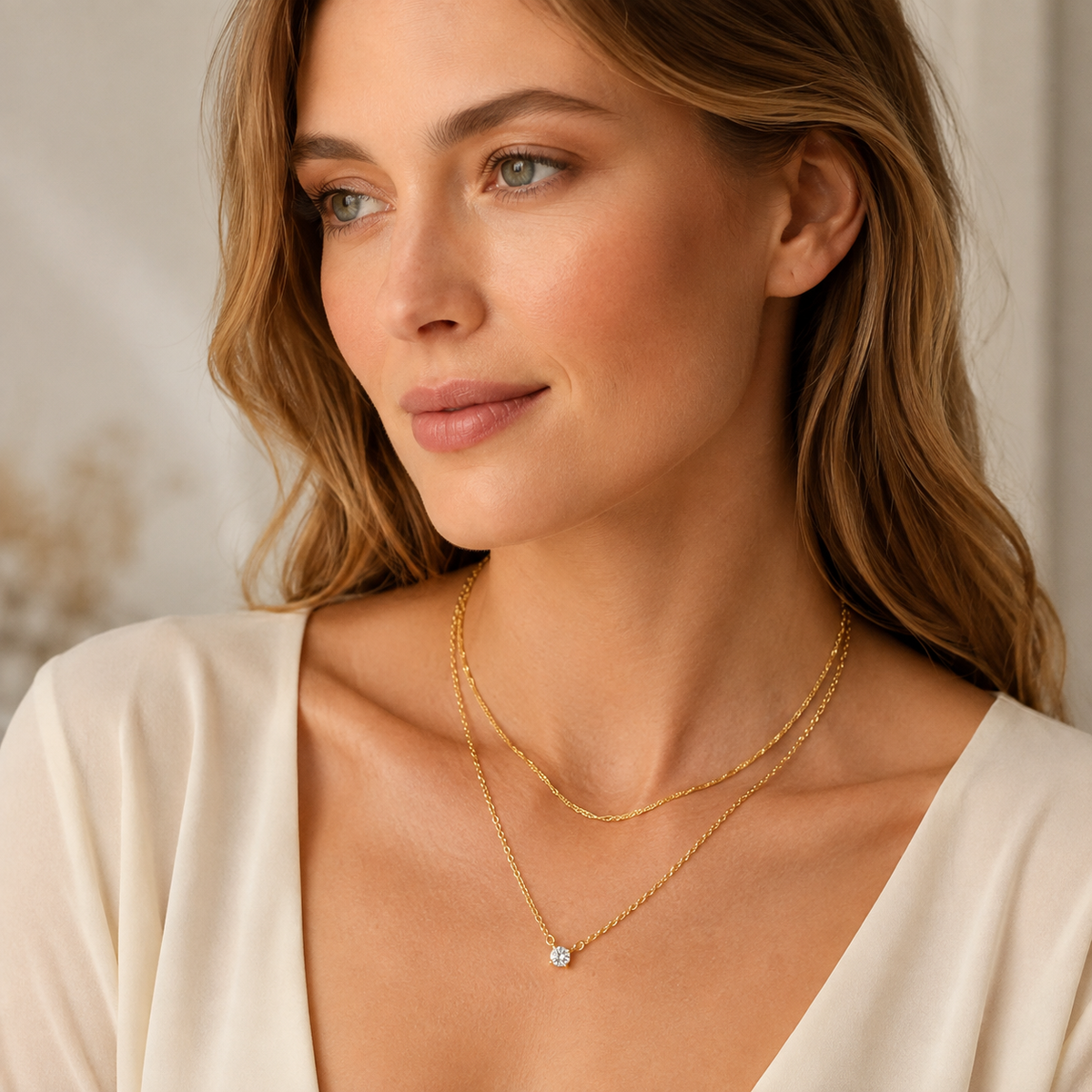 Simple Layered CZ Necklace