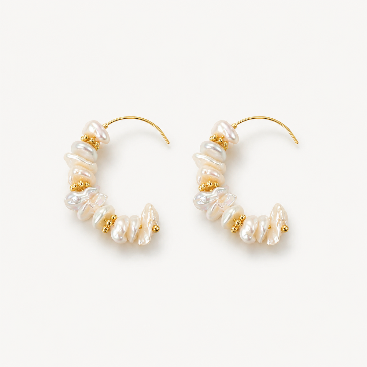 Baroque Pearl C-Hoop Earrings