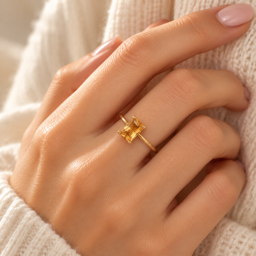Rectangular Gemstone Ring