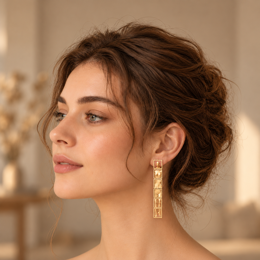 Abstract Matte Metal Stud Earrings