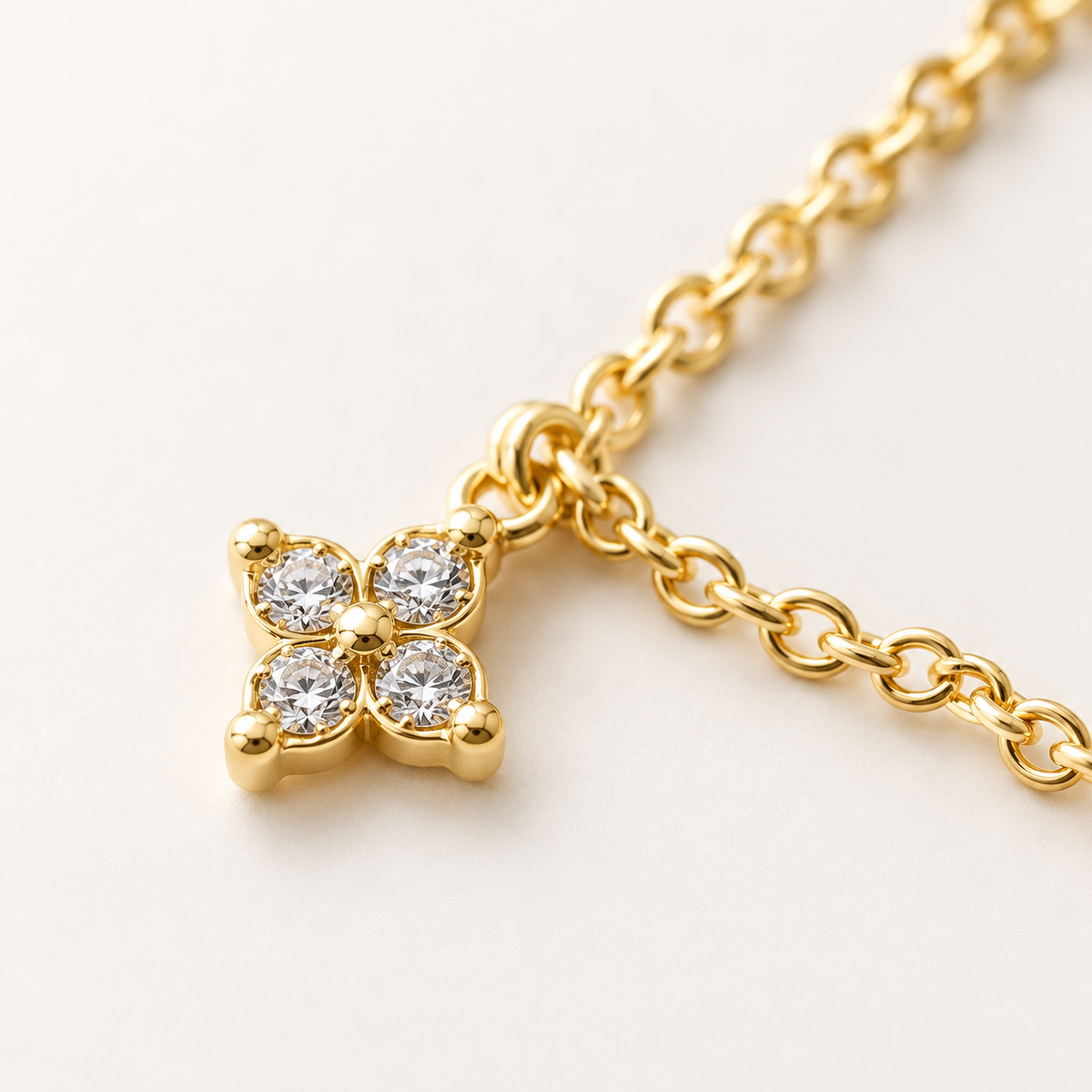 Dainty CZ Cross Choker Necklace