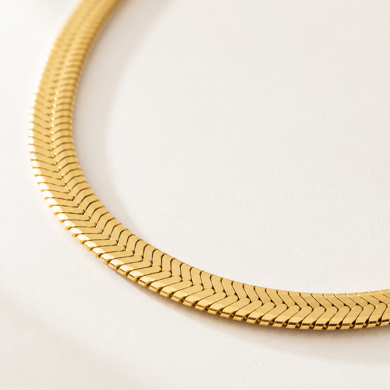 Flat Snake Necklace with Bracelet Set