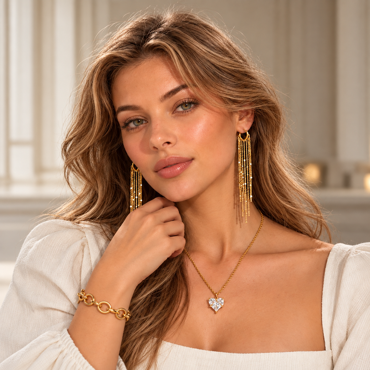 Chunky Heart Gold Set