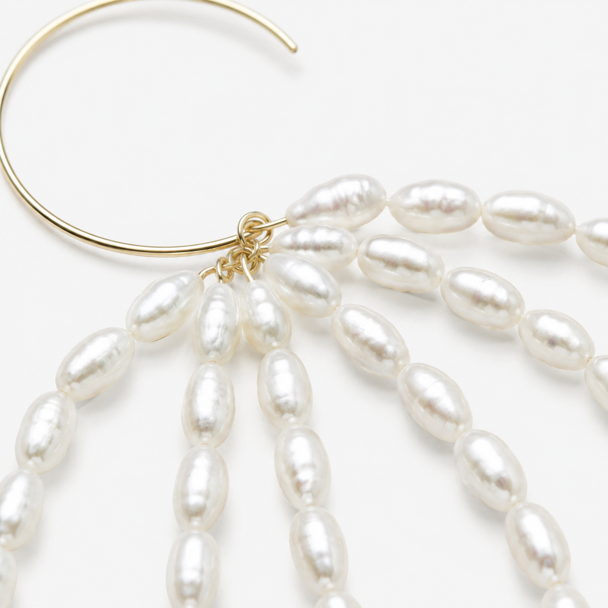 Baroque Pearl Cascade Tassel Earrings