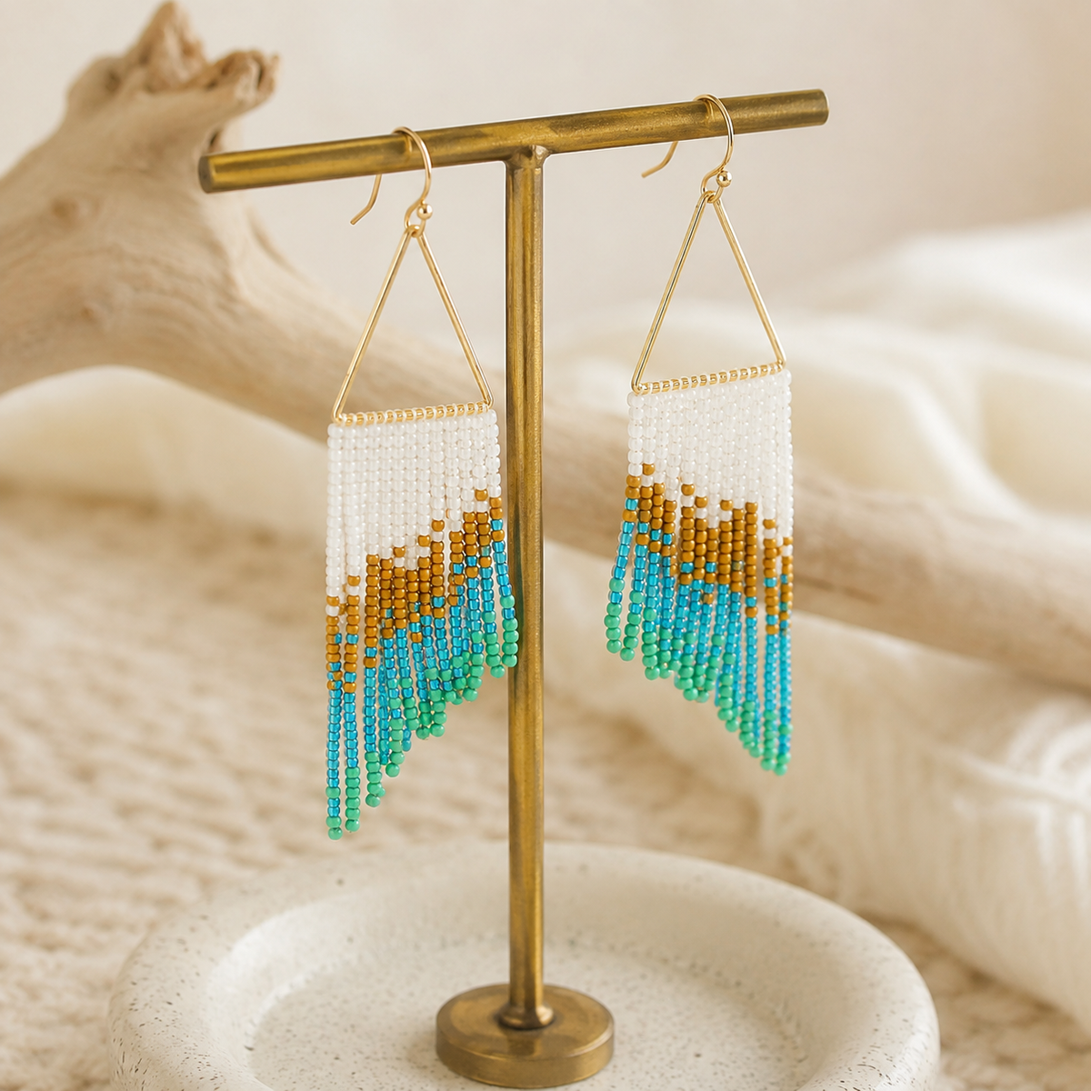 Bohemian Seed Bead Tassel Earrings