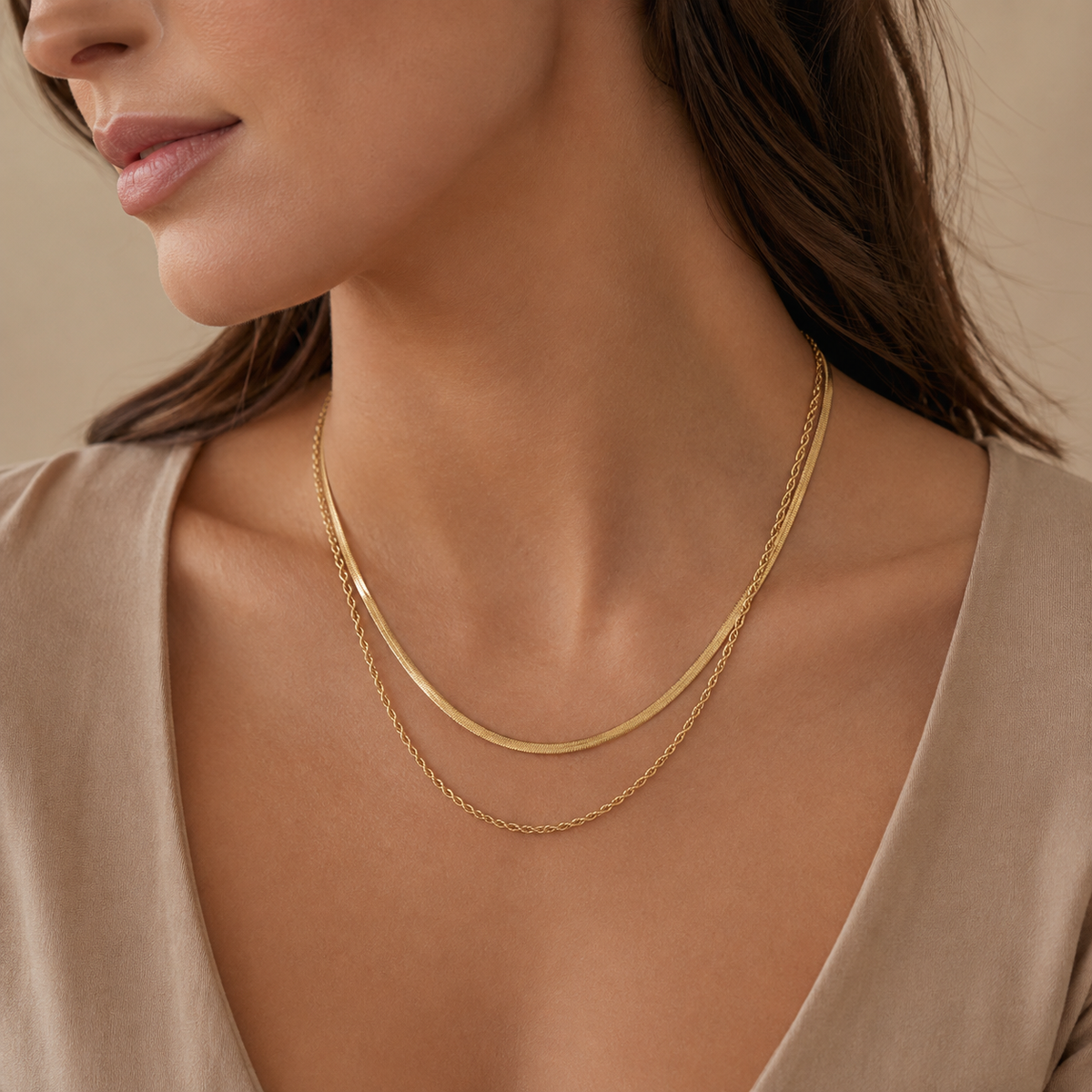 Layered Snake Rope Chain Necklace