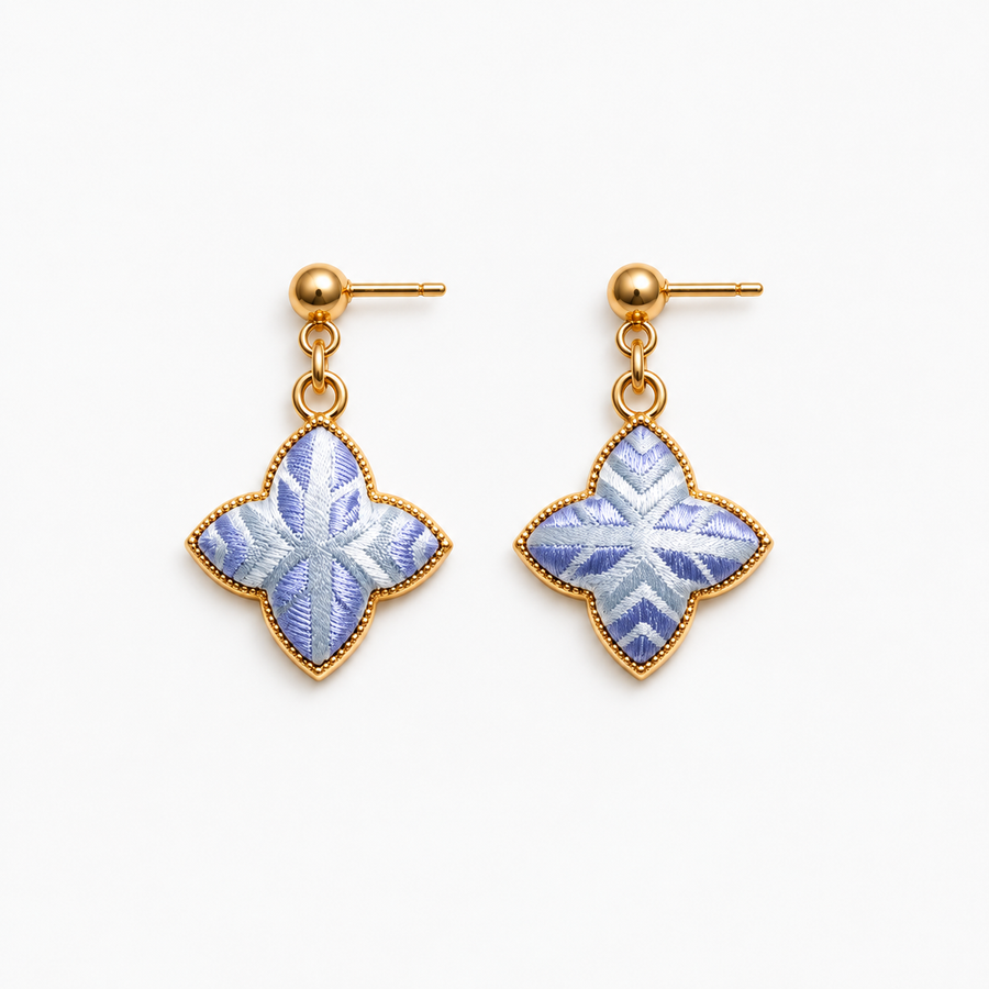 Zhuang Brocade Star Stud Earrings