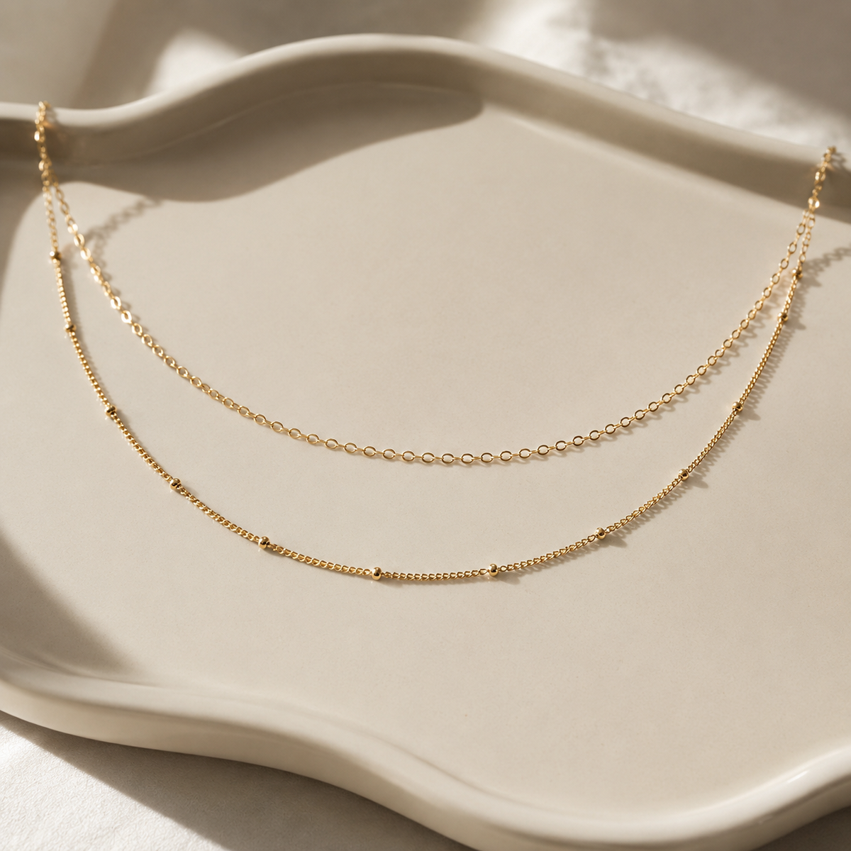 Simple Layered Beaded Necklace