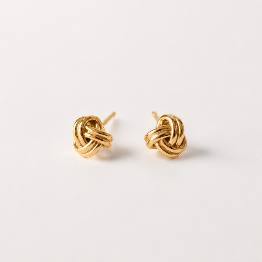 TEWIKY Love Knot Stud Earrings – Dainty 925 Sterling Silver Earrings