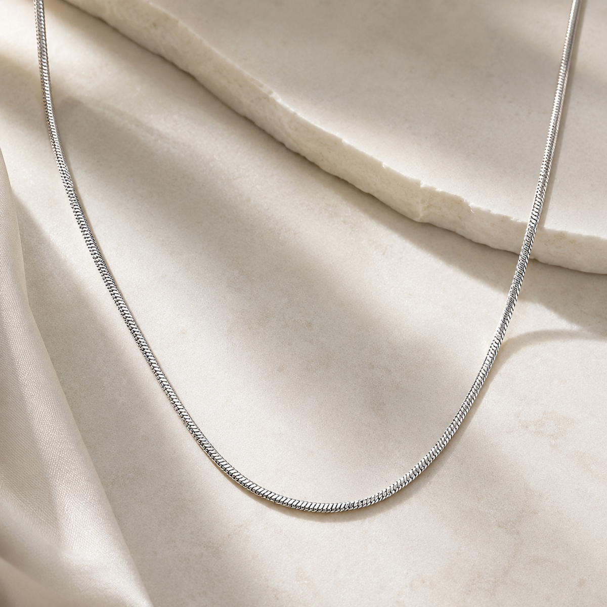 Thin Flat Snake Chain Necklace