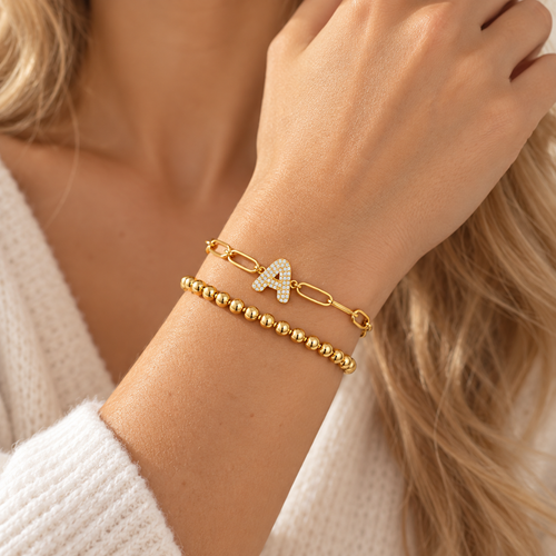 Letter Bracelet Women CZ Alphabet Bracelet Gift